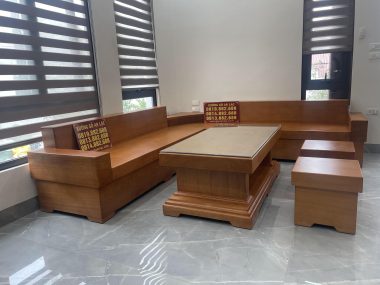 bộ sofa nguyên khối gỗ gõ đỏ