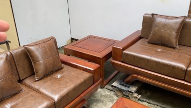 đôn góc gỗ sồi
