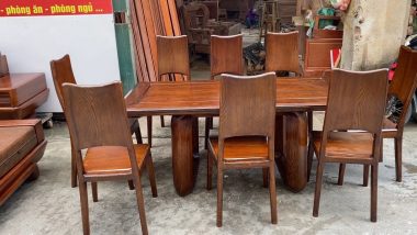 bộbàn ghế ăn gỗ sồi cao cấp