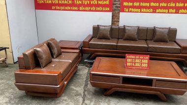 Bàn trà chữ nhật gỗ sồi