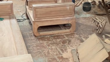 ghế đơn chân vòng bản mộc