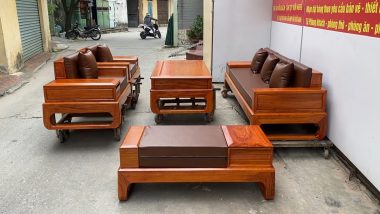 bộ sofa hiện đại mẫu chân choãi gỗ hương đá