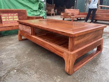 bàn trà chân hươu thiết kế 2 tầng