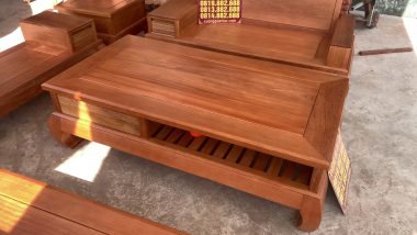 bàn trà chữ nhật gỗ gõ đỏ