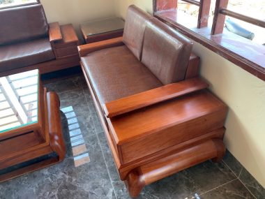 mẫu ghế đôi gỗ hương đá