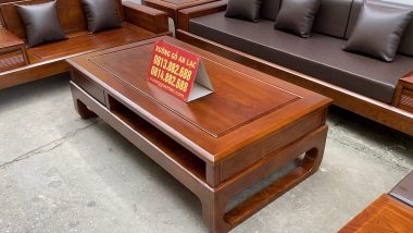 bàn trà chữ nhật gỗ hương đá