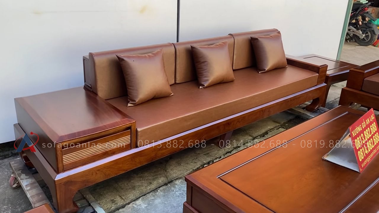 ghế băng 3 chỗ thiết kế tay lệch
