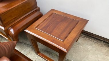 đôn góc gỗ hương đá