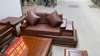 ghế đôi kèm đệm da