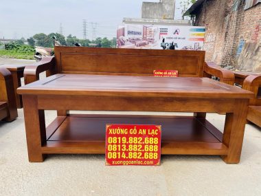 bàn trà 2 tầng gỗ gõ cao cấp
