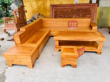 sofa gỗ gõ đỏ hiện đại