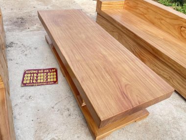 mặt bàn nguyên khối gỗ gõ đỏ dày 10p