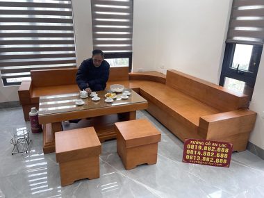 bộ sofa gỗ gõ đỏ nguyên khối