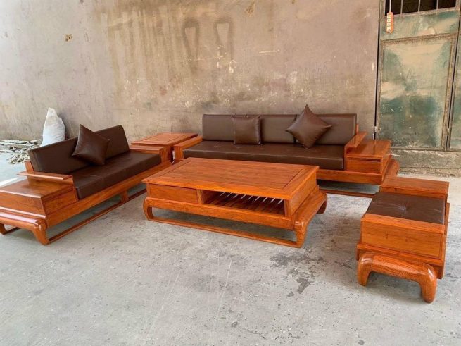 mẫu sofa zito chân đùi gà gỗ gõ đỏ cao cấp