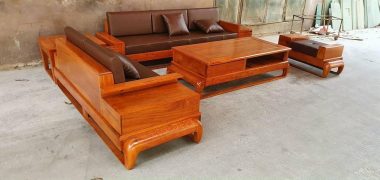 mẫu sofa gỗ gõ đỏ