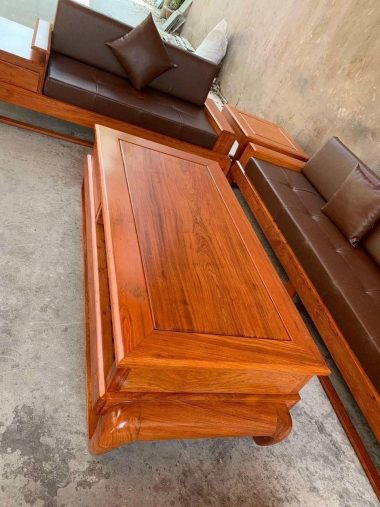 bàn trà chữ nhật mặt khung tranh
