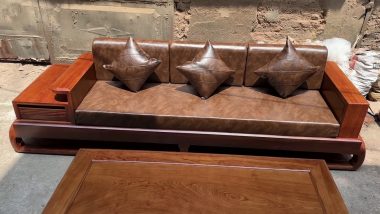 bộ sofa kết hợp đệm da cao cấp