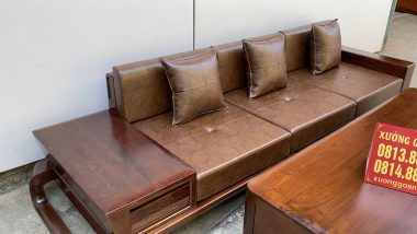 bộ sofa gỗ óc chó kèm đệm Italia