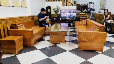 Sofa phòng khách gỗ gõ