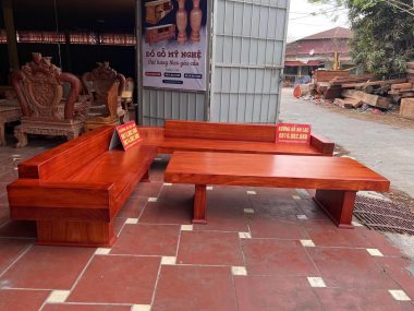 mẫu sofa nguyên khối gỗ hương đỏ