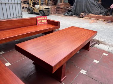 bàn trà chữ nhật gỗ nguyên khối