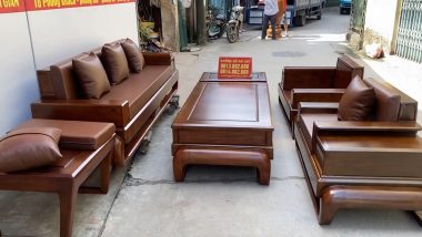 sofa gỗ hương đá cao cấp