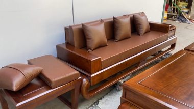 bộ sofa có kết hợp đệm da Hàn Quốc