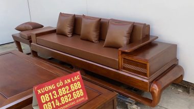 đoản dài gỗ hương đá kèm đệm da