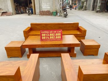 mẫu sofa gỗ cẩm vàng nổi bật