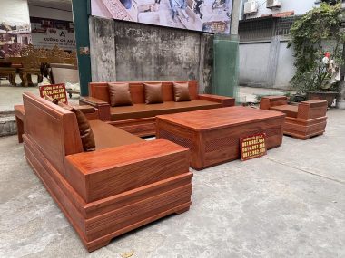 bộ sofa gỗ hương đá 5 món