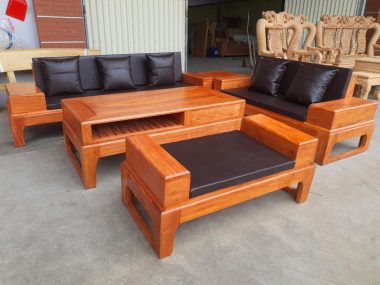ghế đon bộ sofa gỗ hiện đại gỗ hương đá