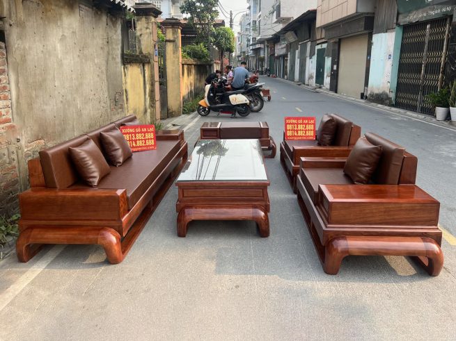 Bộ sofa đùi gà đối 5 món gỗ hương đá (anh Hội - Thanh Hoá)