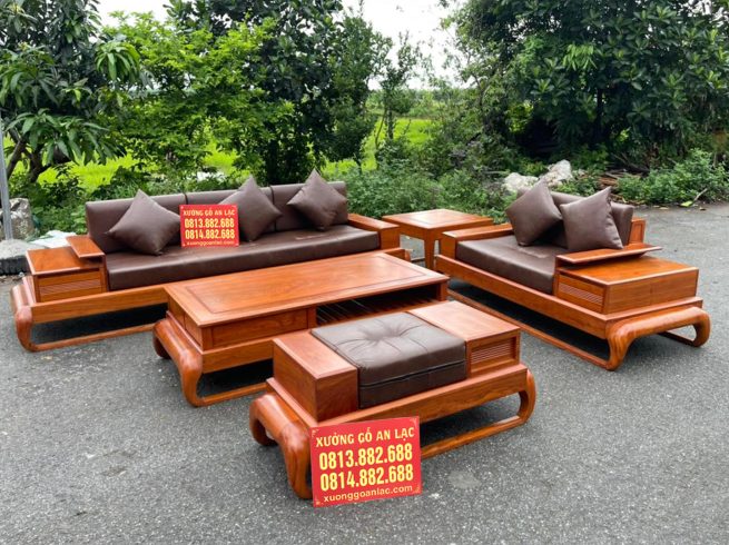 sofa đùi gà gỗ hương đá cao cấp